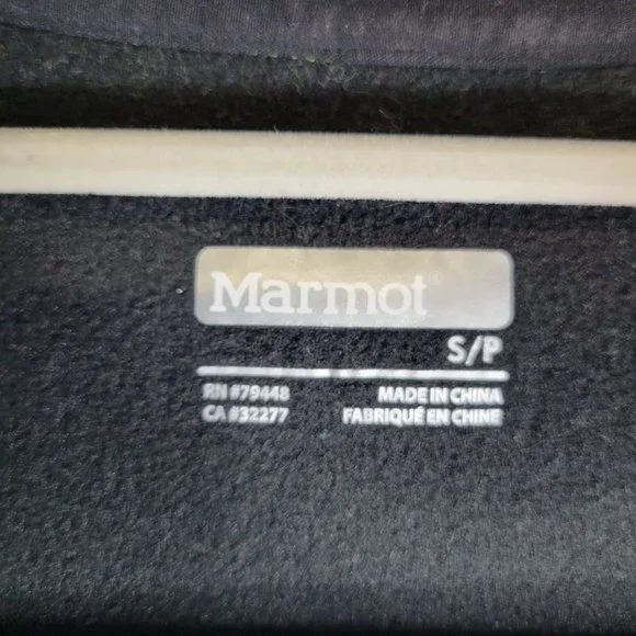 Marmot Men's Small Jacket Coat Black Green Full Zip Polartec - Picture 9 of 11